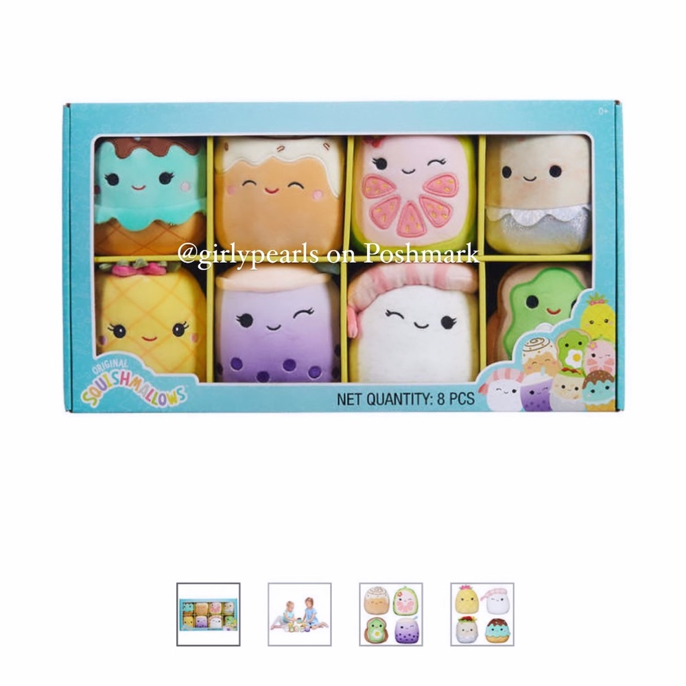 8 Mini Squishmallows 5" NEW Boba/ Bubble Tea, Sushi, Burrito, Avocado To…